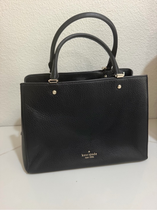 kate spade Handbags - kate spade Black Pebbled Leather Structured Satchel